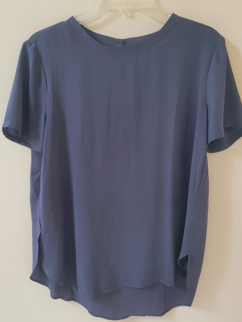 Loft Gray Blue Short Sleeve Blouse